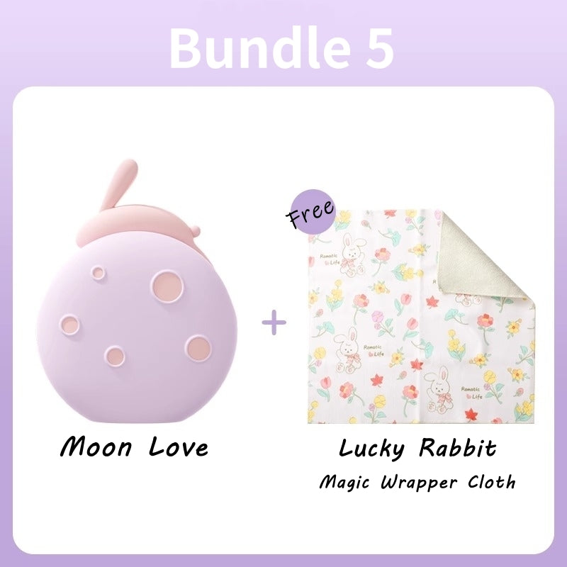 Moon Love Rabbit 2 in 1 Suction Egg Clitoral G Spot Vibrator Set