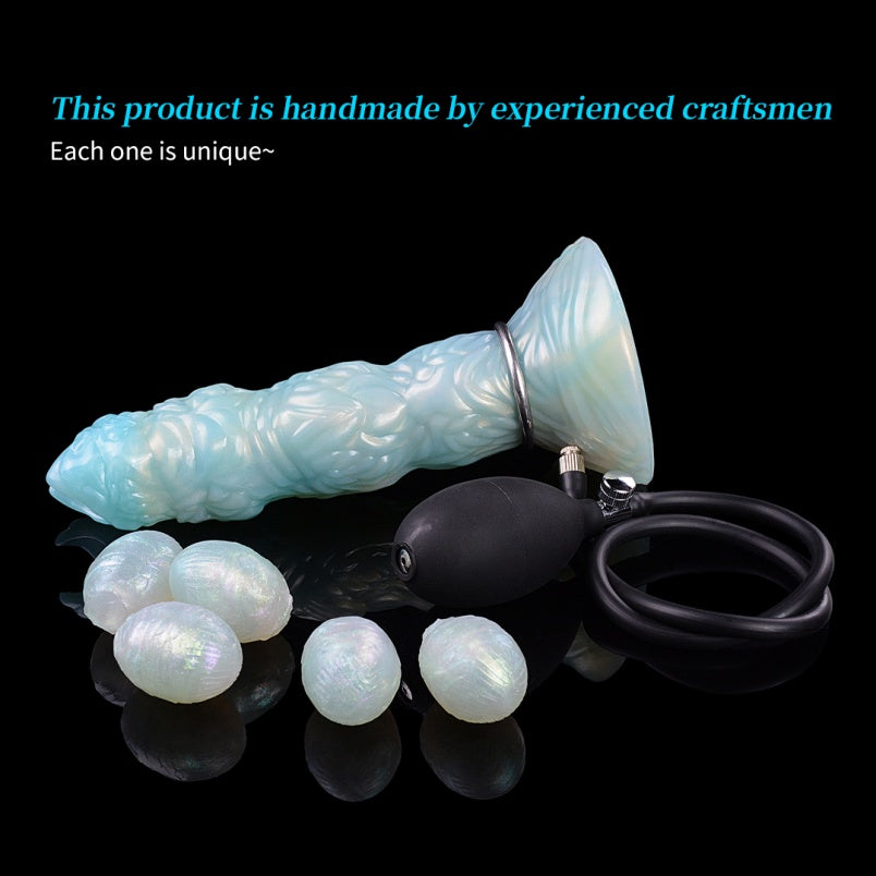 Blue Silicone Monster Dildo Ovipositor – Insertion-Based Female Vaginal Expansion Fantasy Stimulator