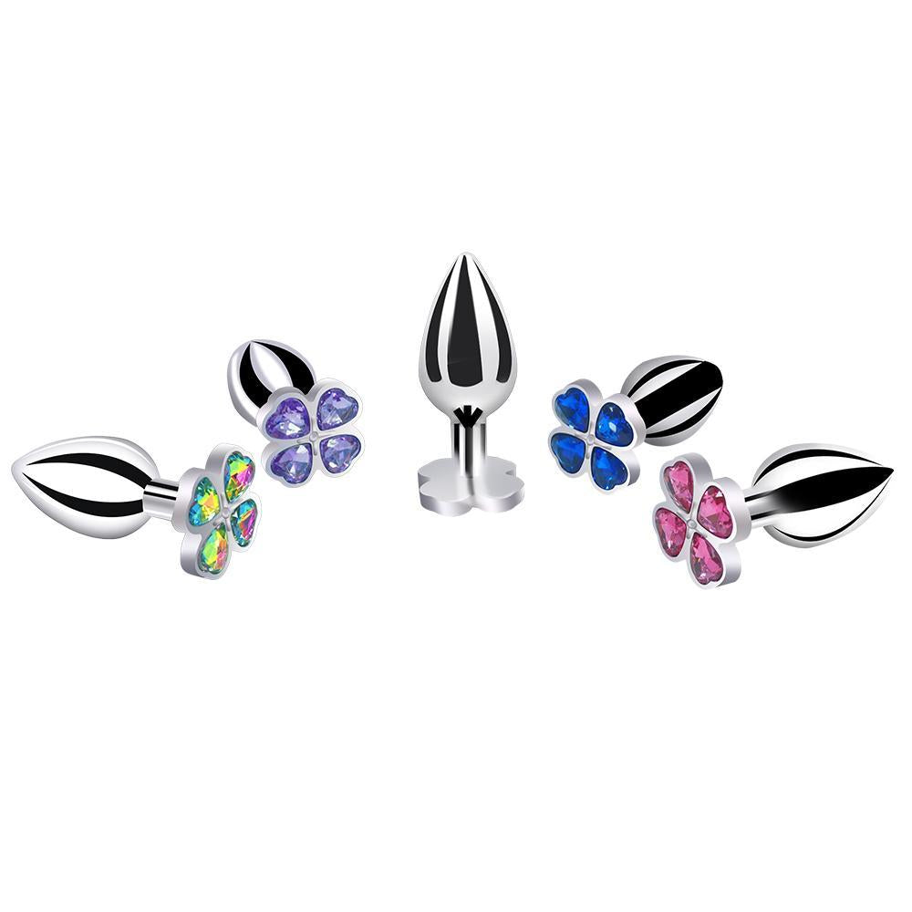 Four Leaf Clover Butt Plug Metal Design 3PCS anesidora Four Leaf Clover Butt Plug Metal Design 3PCS anesidora