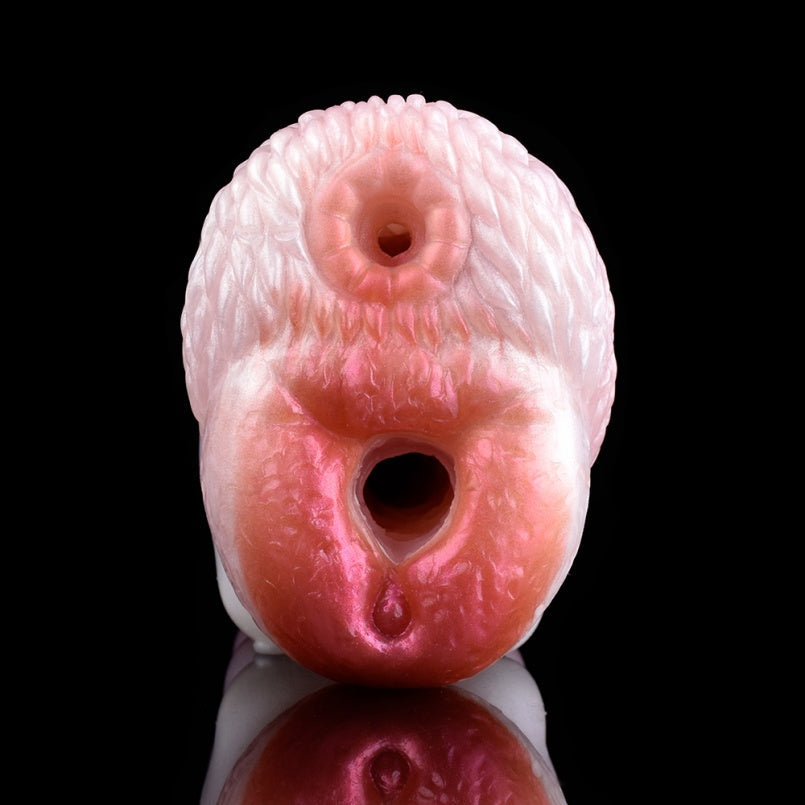 Fantasy Puppy-Inspired Pocket Pussy – Dual-Channel Silicone Masturbator Penis Massager