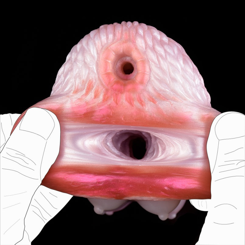 Fantasy Puppy-Inspired Pocket Pussy – Dual-Channel Silicone Masturbator Penis Massager