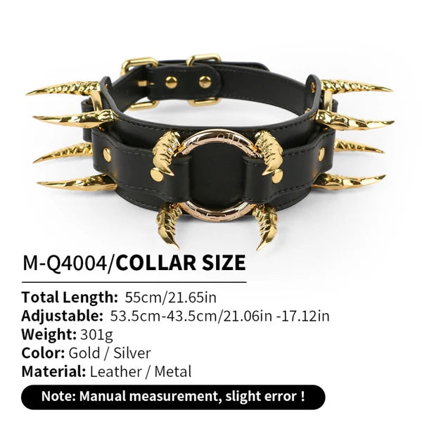 BDSM Wing Spiked Bondage Collar