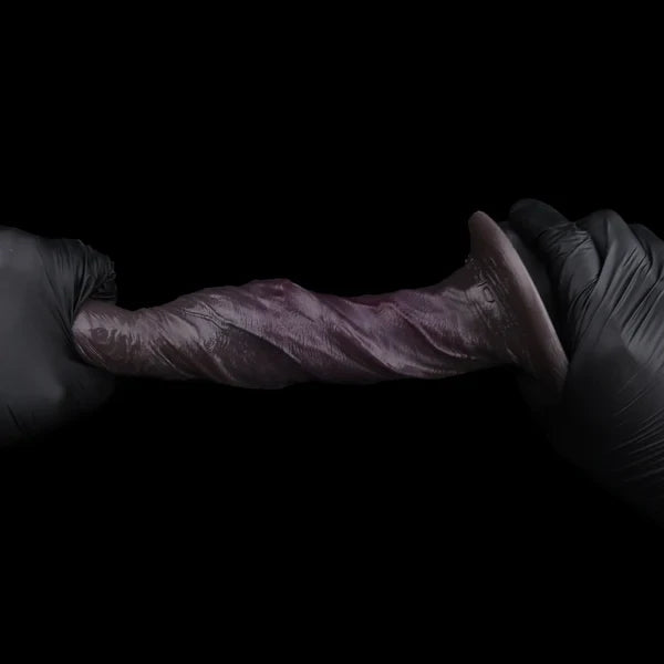 Black Realistic Silicone Dildo – Ebony Style with Skin Texture & Suction Cup