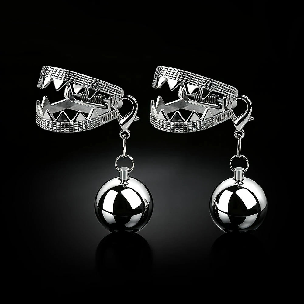 Psyche Goddess – Golden Spiked Hanging Nipple Clamps