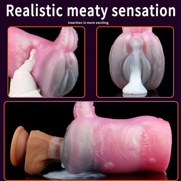 Deer silicone pocket pussy Dual Channels