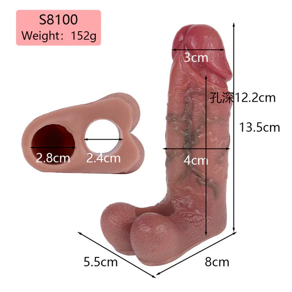 5-Inch Realistic Cock Sleeve Extender Male Sex Toy