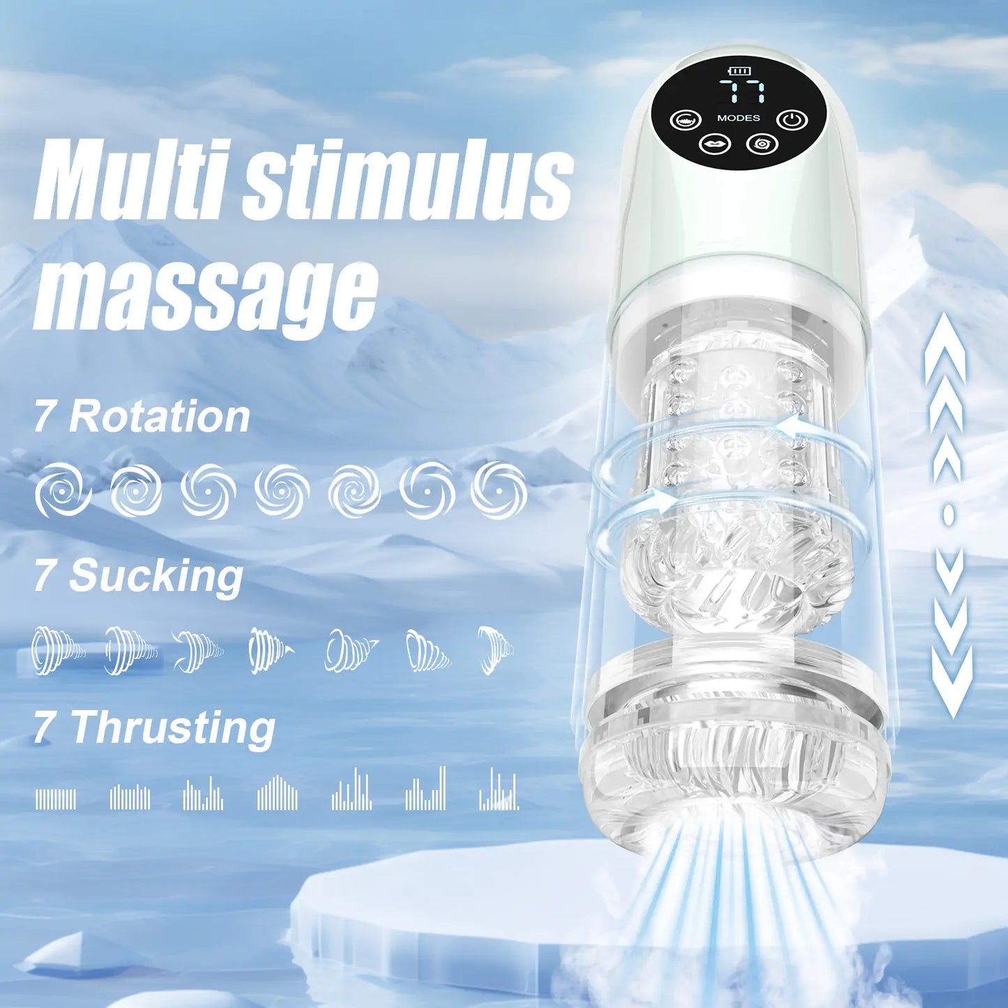 6-in-1 Telescopic Rotating Vibrating Masturbator