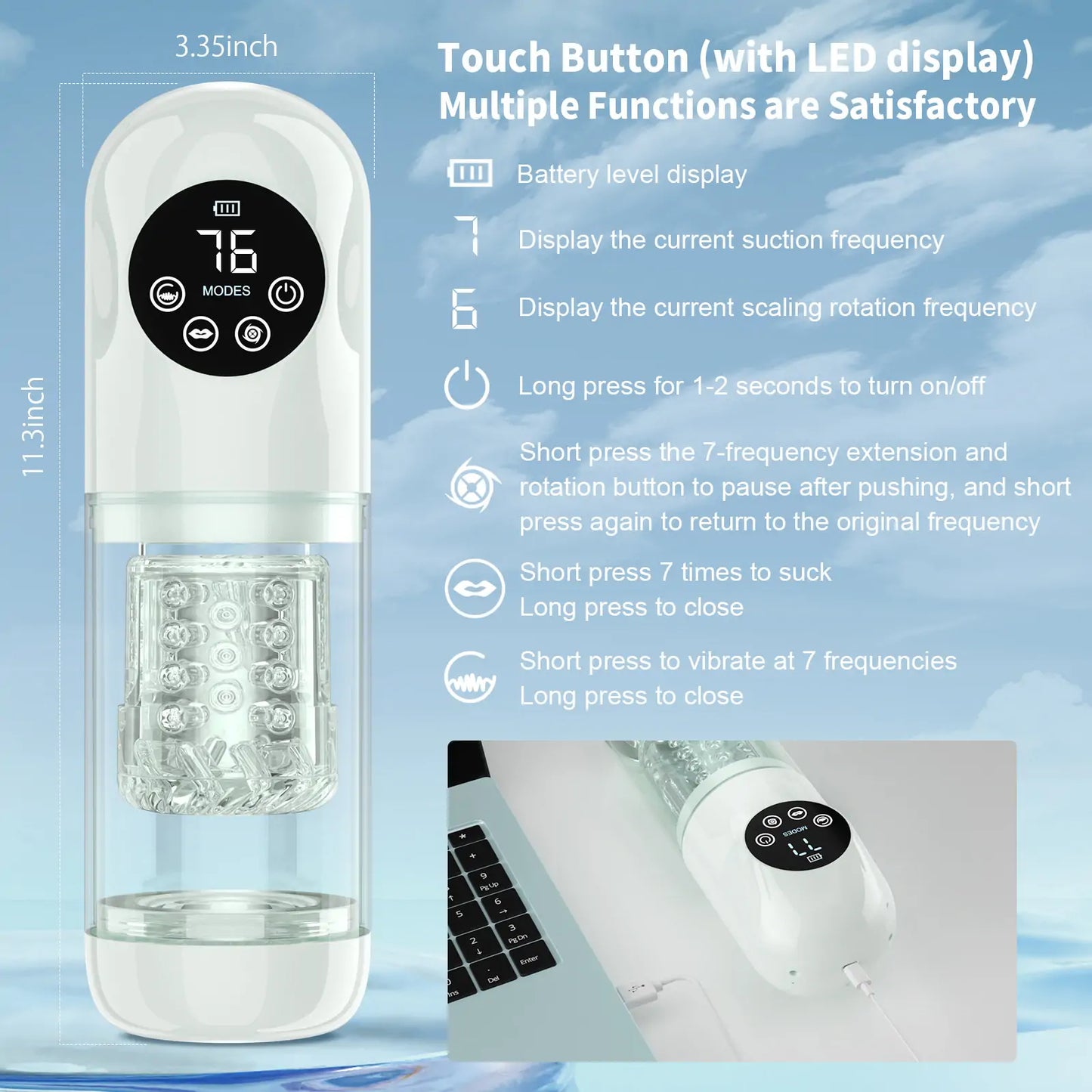 6-in-1 Telescopic Rotating Vibrating Masturbator