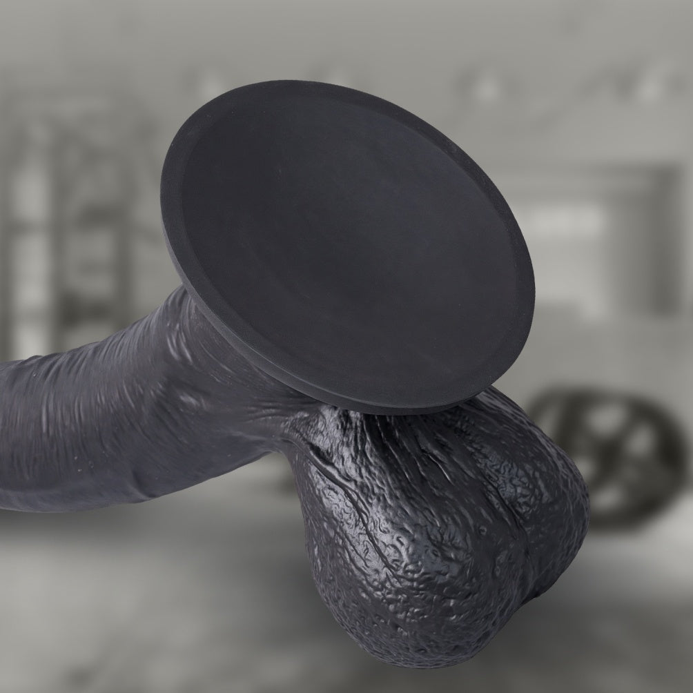 Flesh-Toned Silicone Black Dildo with Suction Cup - Female Sex Toy for Triple Sensitive Zone Stimulation
