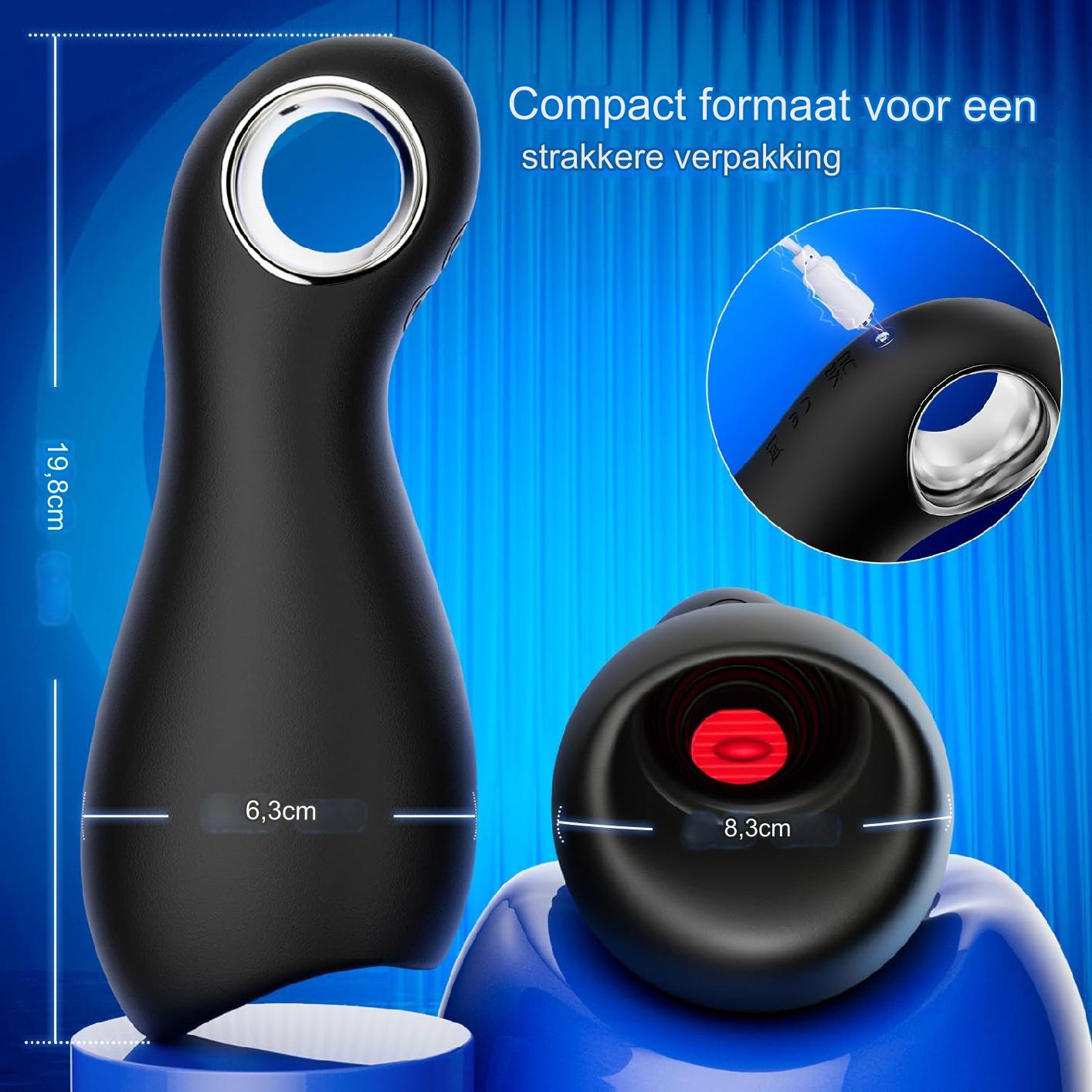Tanmouth Zwarte Siliconen Masturbator - 360° Omhullende Vibrerende Penismasturbator Voor Intens Genot - Waterdichte Seksspeeltje Met Verschillende Snelheidsstanden - Zachte En Flexibele Siliconen Voor Comfortabel Gebruik