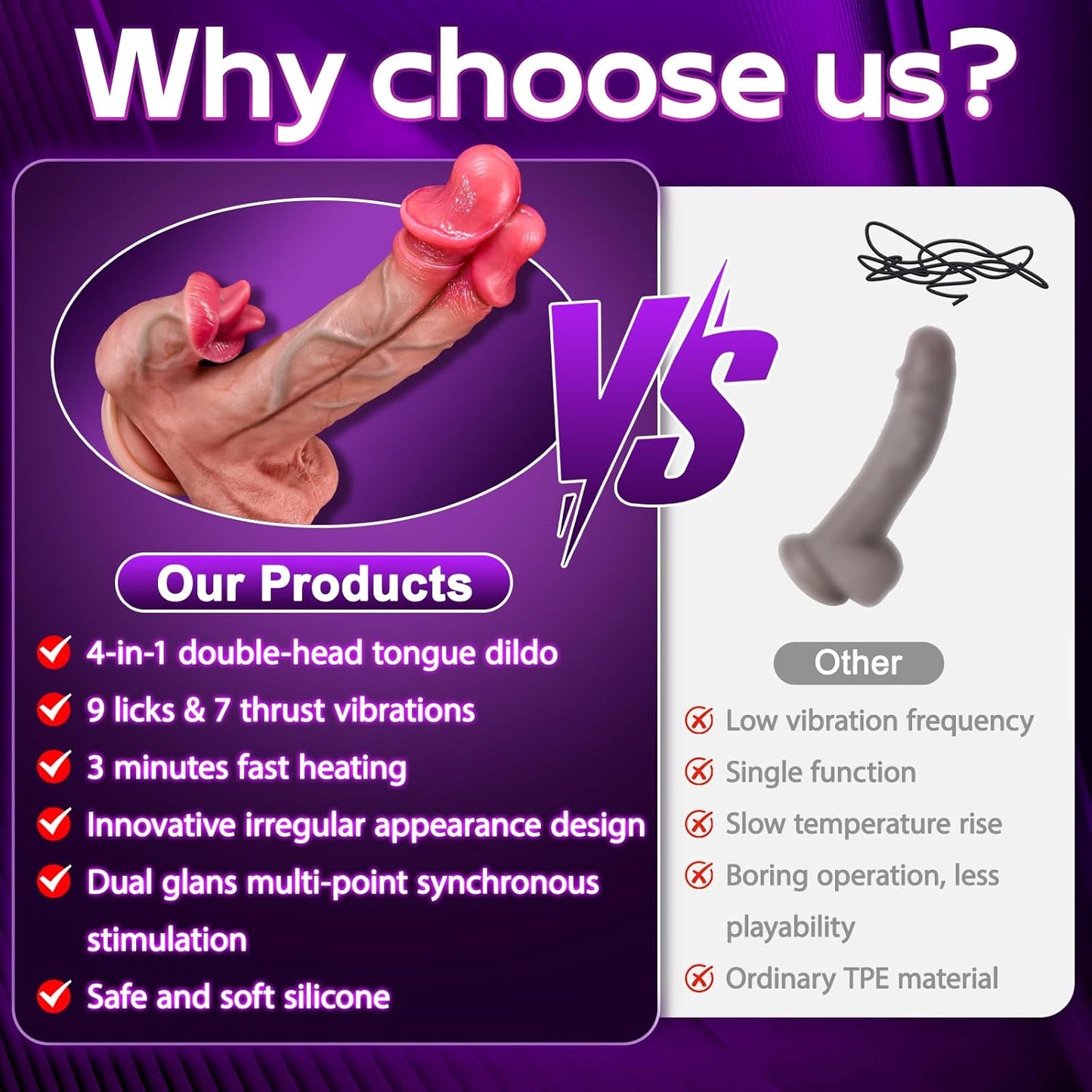 Realistic Thrusting Dildo Vibrator - Silicone Double Eaded Dildos Vibrators