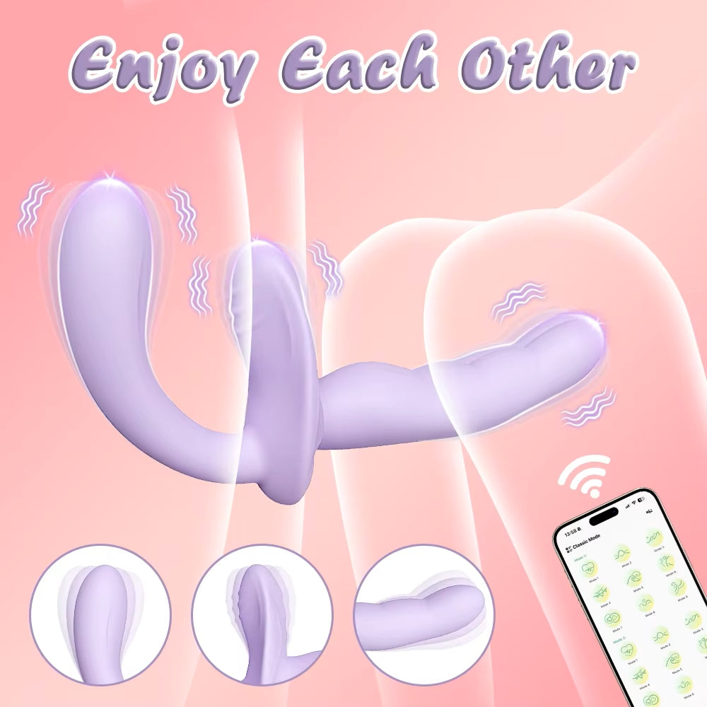 Strapless Strap-On Double-Ended Anal Dildo Vibrator