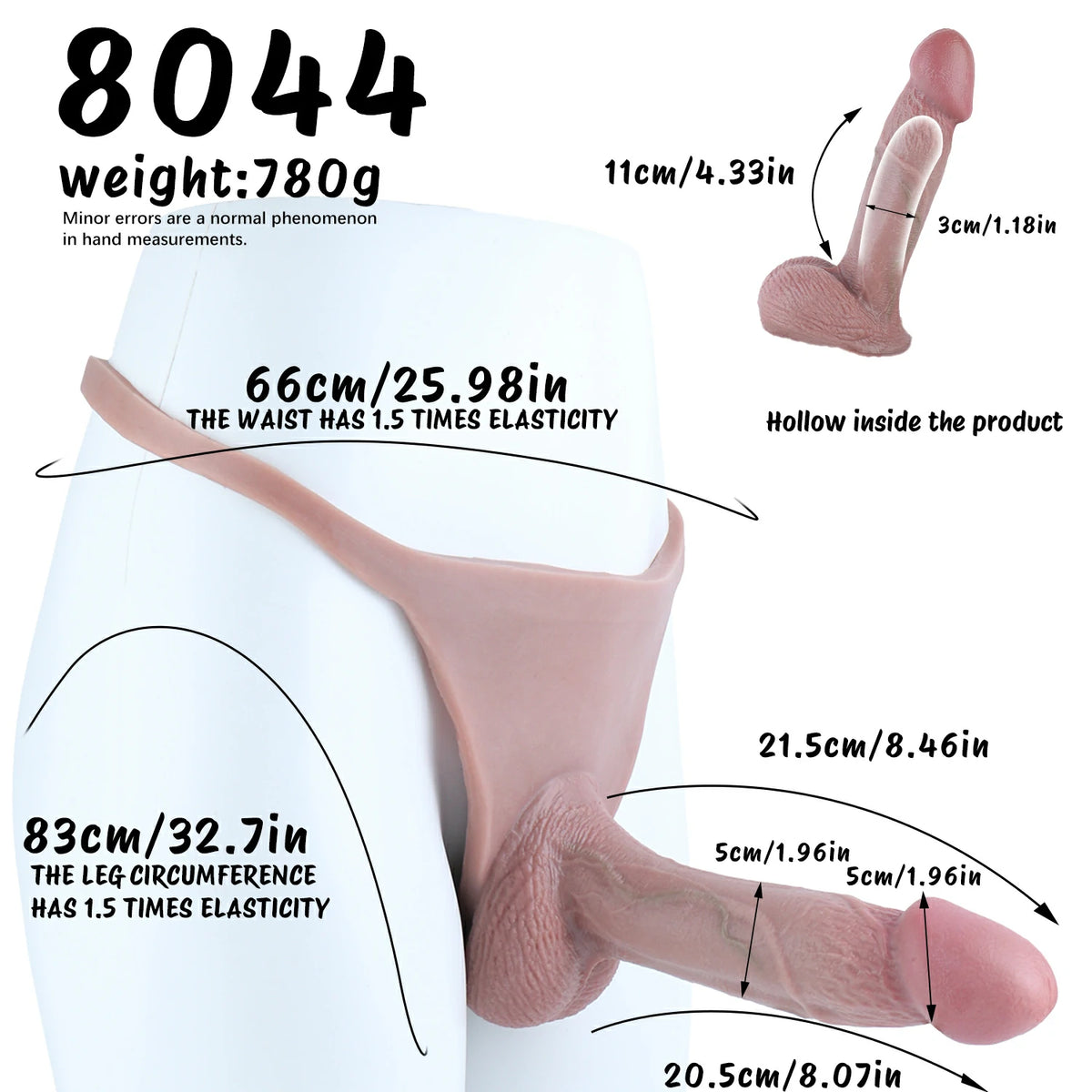 Flex Fit-Hollow Strap-On Panties with Silicone Inserts