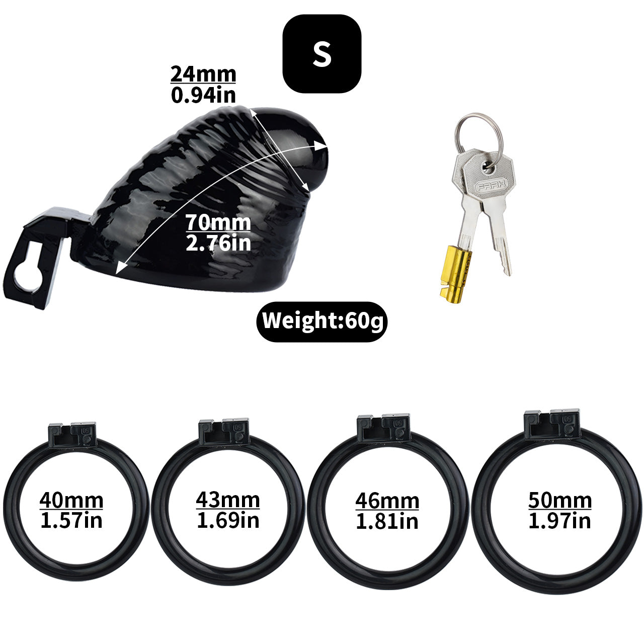 ABS Resin Chastity Cage with Lock