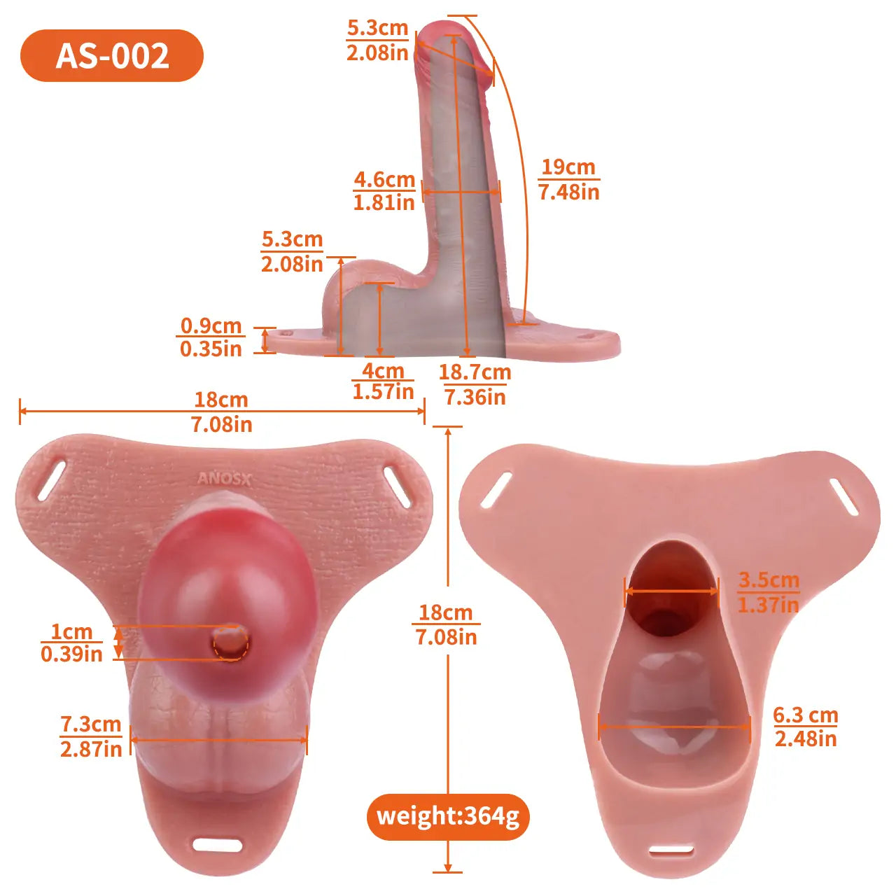 Realistic Hollow Strap-On Dildo with Lock
