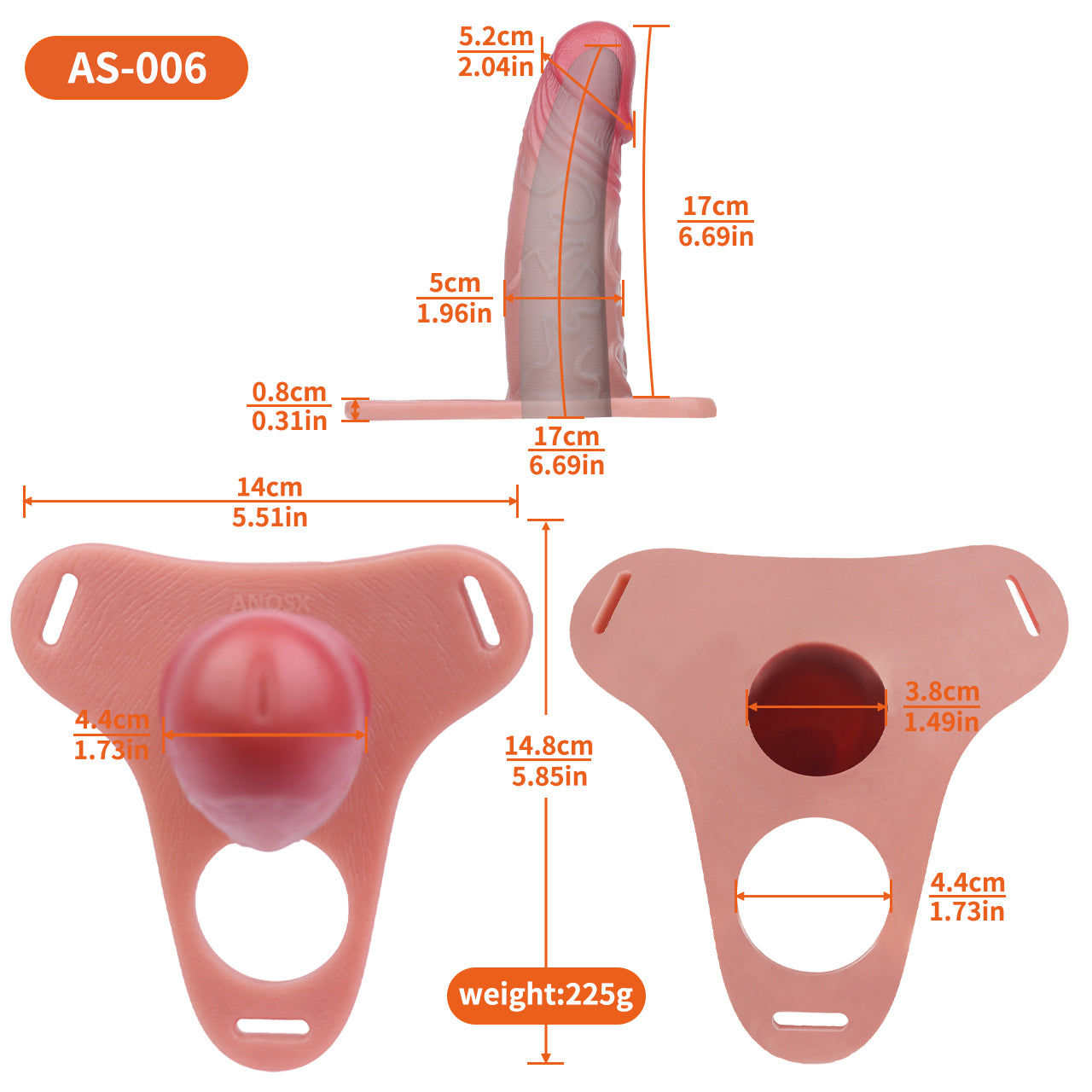 Realistic Wearable Hollow Dildo Without Testicles
