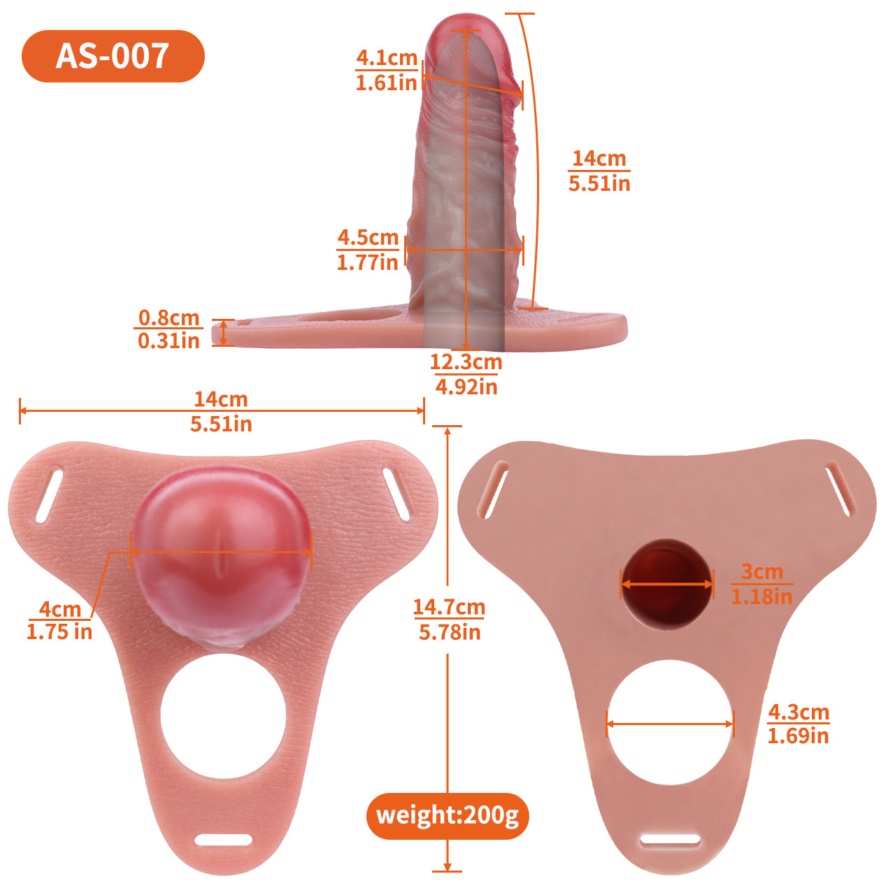 Realistic Wearable Hollow Dildo Without Testicles