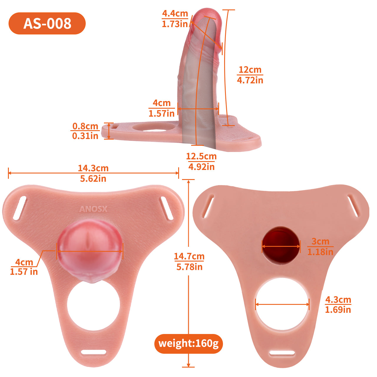 Realistic Wearable Hollow Dildo Without Testicles