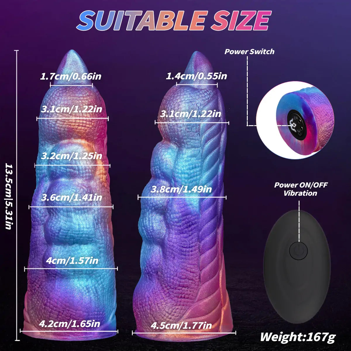Alien Dragon Claw Vibrating Dildo 5.3 Inches