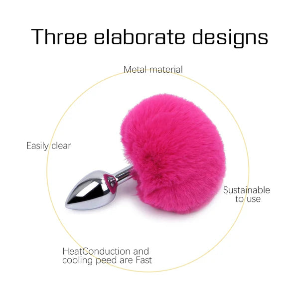 Anal Plug Rabbit Tail Stainless Steel