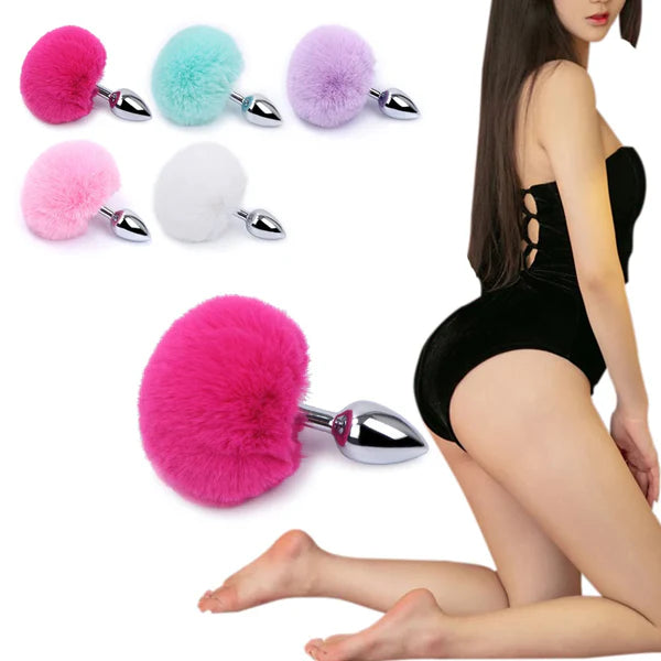 Anal Plug Rabbit Tail Stainless Steel