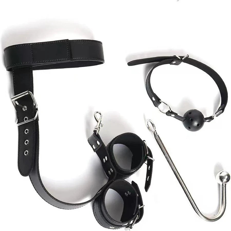 Anal Hook Bondage Gear Black Leather