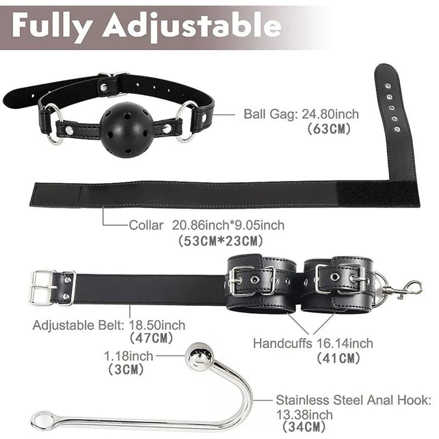 Anal Hook Bondage Gear Black Leather