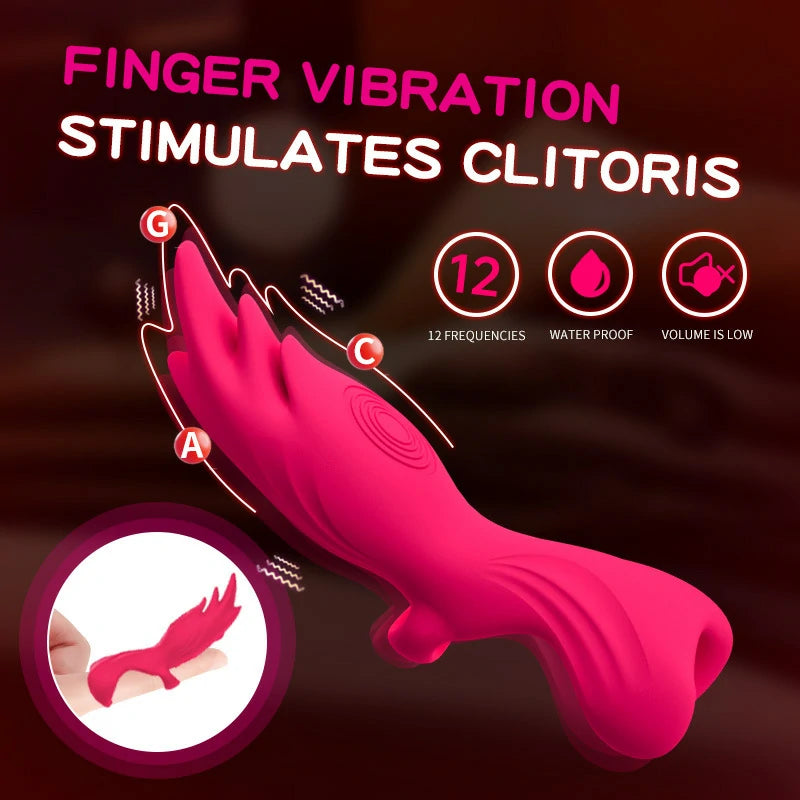 Angel Wings – Finger-Shaped Clitoral Vibrator with 12 Modes