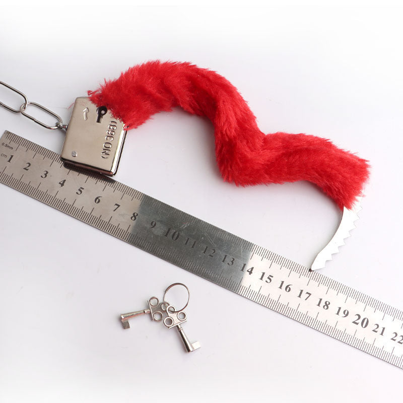 BDSM Fuzz Handcuff Locking Restraint Set