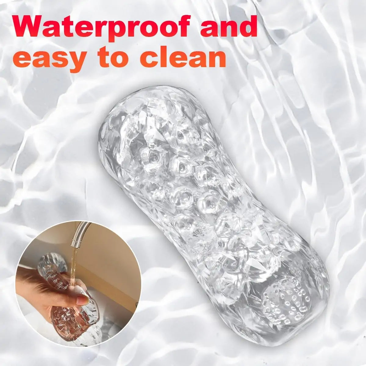 Ball Drainer - Clear Texture Grip Stroker Cup