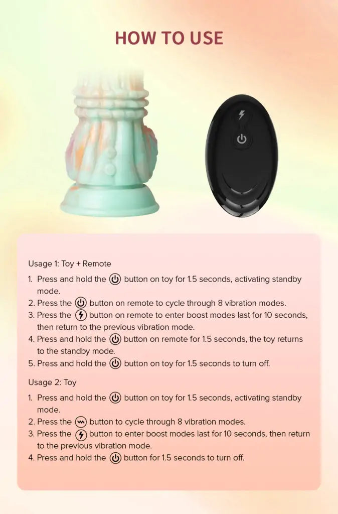Bamboo Textured Vibrating Fantasy Dildo