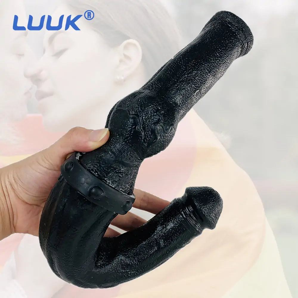 Black Double-Head Knot Fantasy Dildo