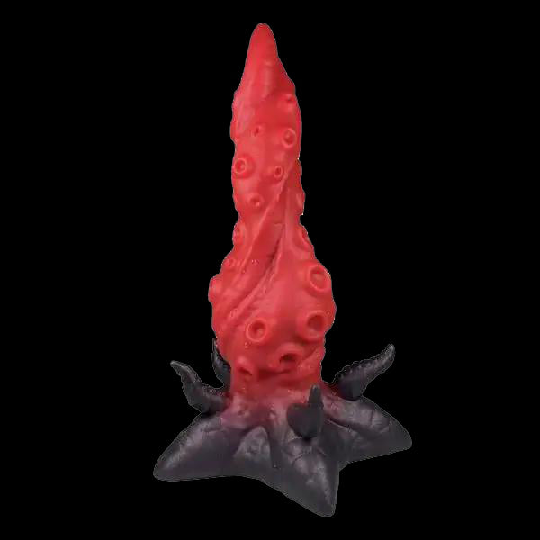 Crimson Tentacle Monster Dildo 9 Inches