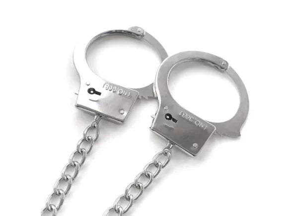Butt Plug With Handcuffs Metal & Gem Design