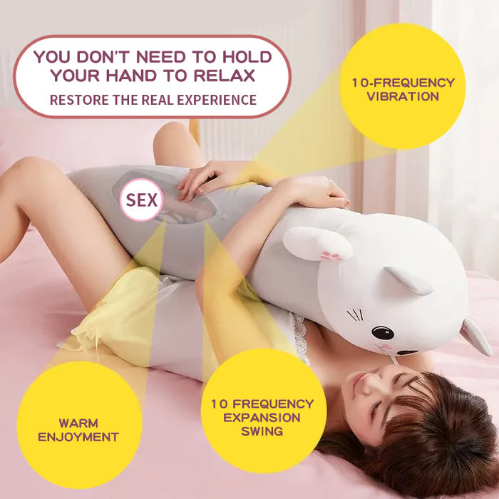 Cat Pillow Thrusting & Vibrating Dildo Machine