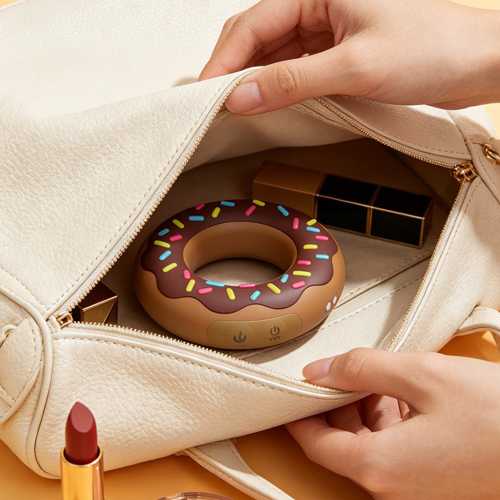 Chocolate Donut Heated Vibrating Cock Ring