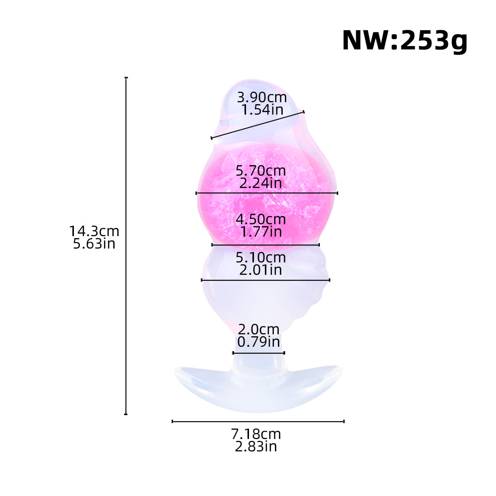 Crystal Glow Anal Beads Plug – 5.6 Inches