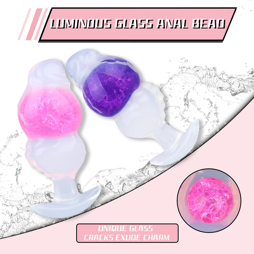 Crystal Glow Anal Beads Plug – 5.6 Inches