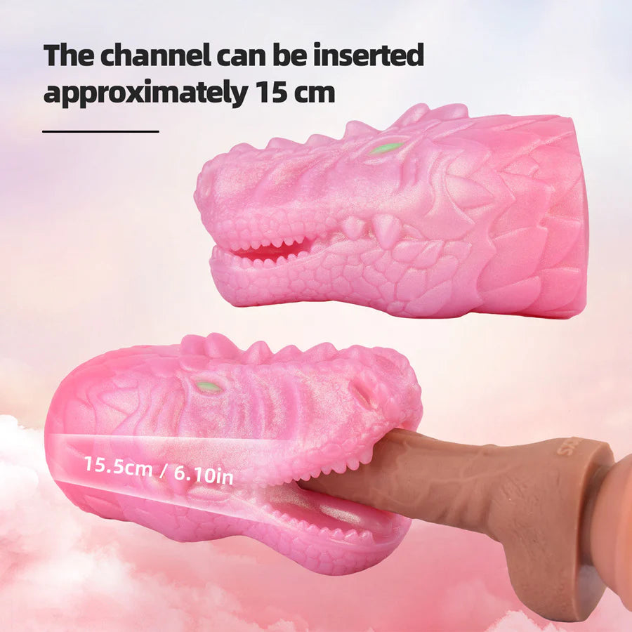 Dinosaur Blow Job Pink Head Male Stroker