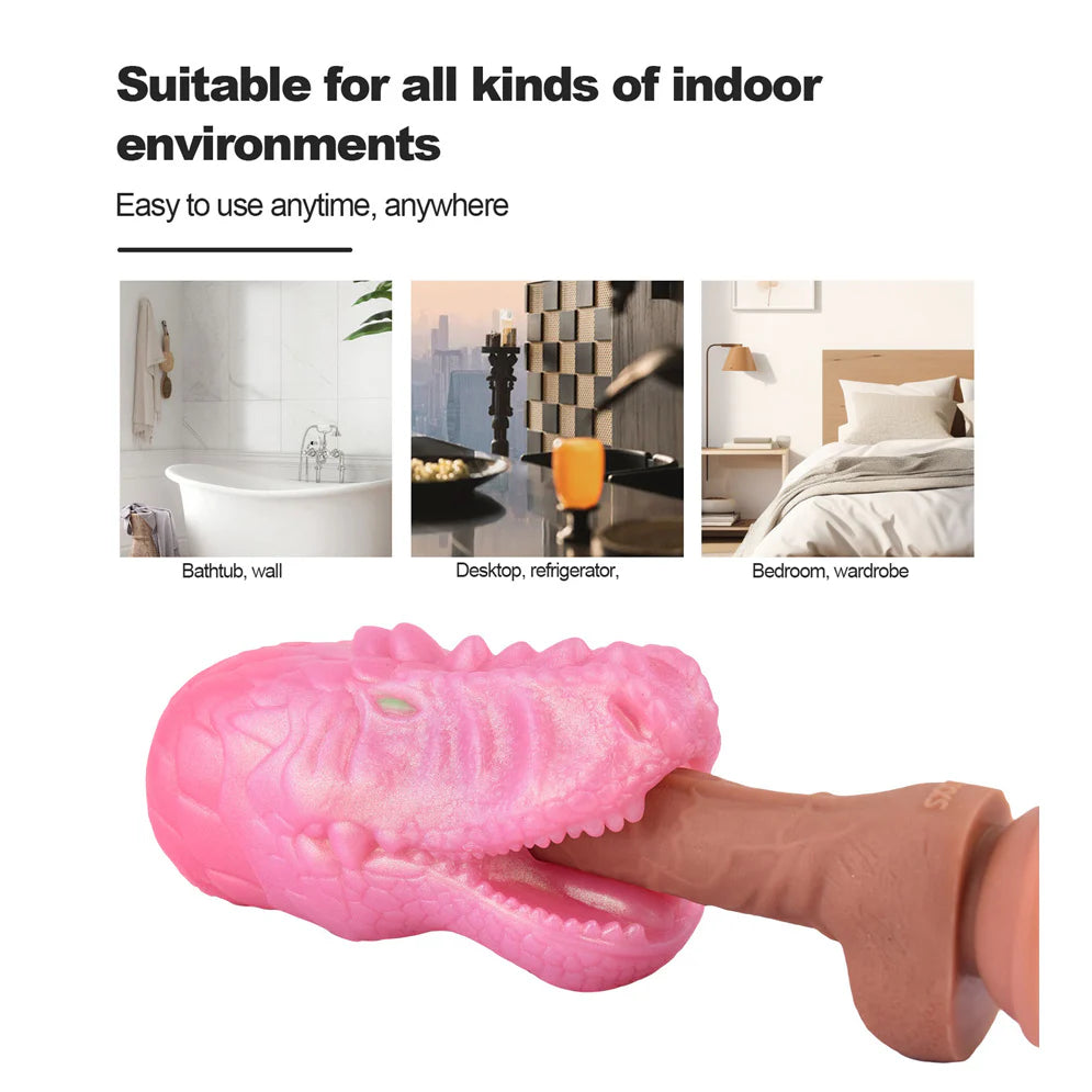 Dinosaur Blow Job Pink Head Male Stroker