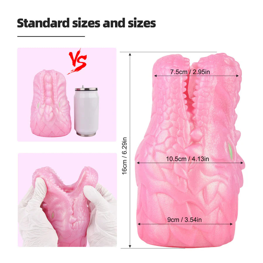 Dinosaur Blow Job Pink Head Male Stroker