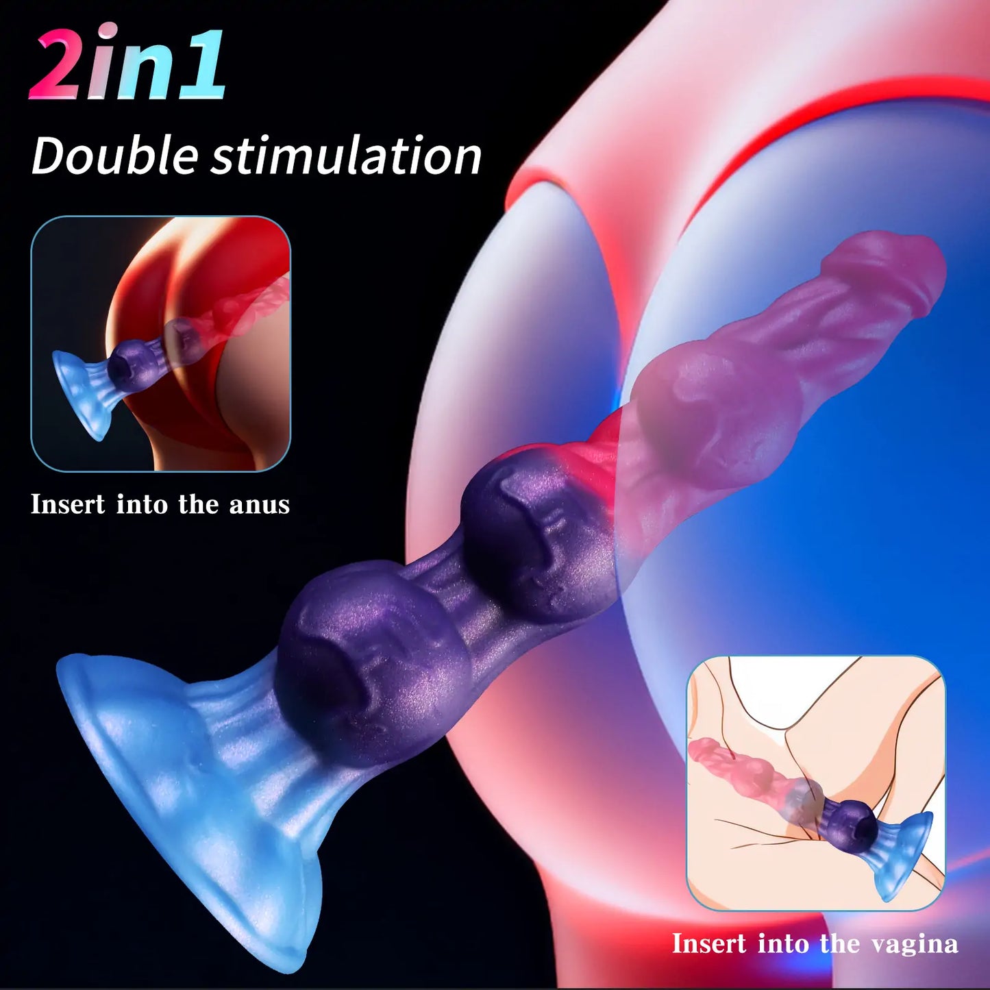 Dog Anal Beads Knot Dildo 7 Inches