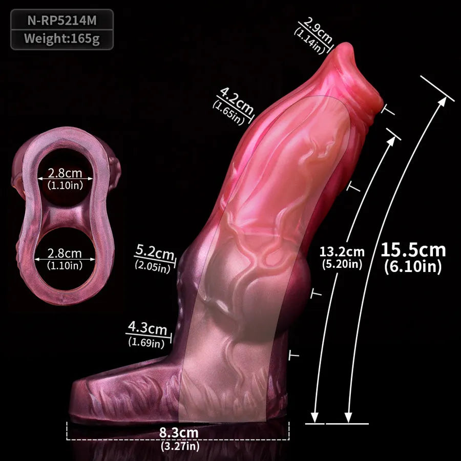 Dog Cock Sleeve Knot Design Premium Silicone