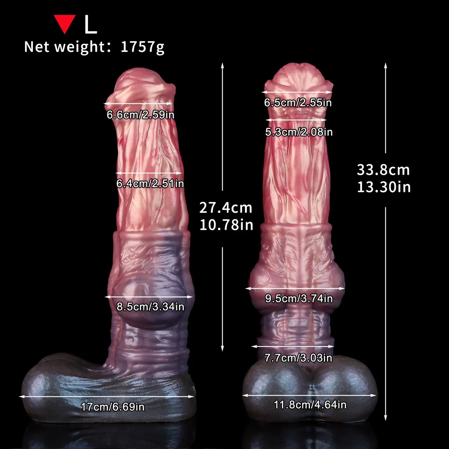 Dual-Density Fantasy Horse Dildo 10 Inches