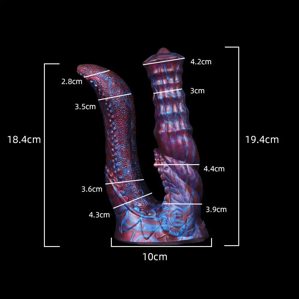 Dual-Head Monster Dildo with Suction Cup 7 Inches