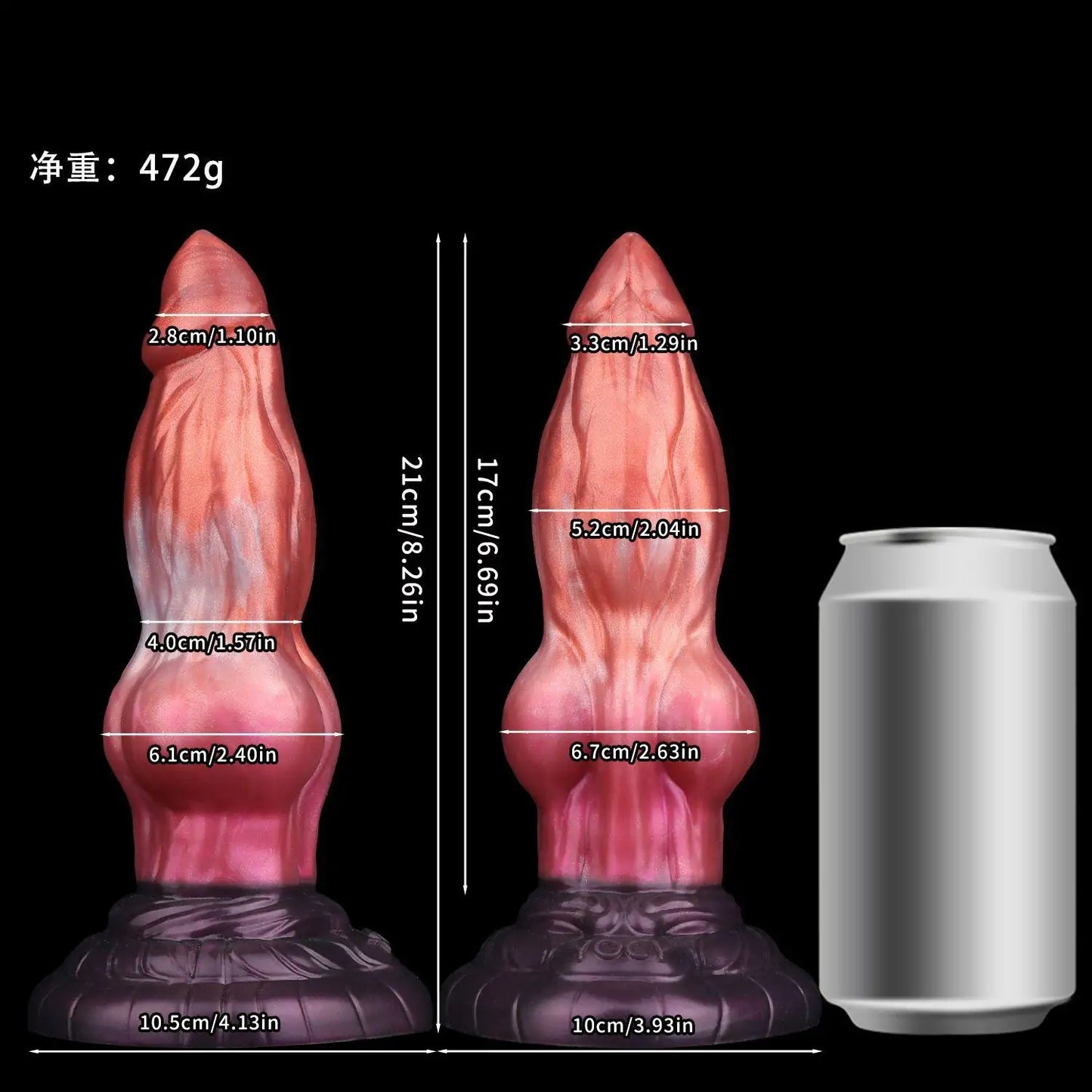 Dual-Layer Knot Fantasy Dog Dildo