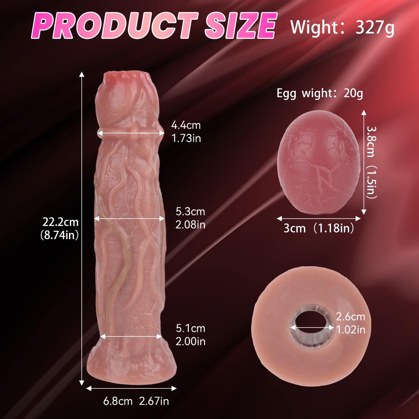 EggLure Realistic Ovipositor Dildo 8.7 Inches