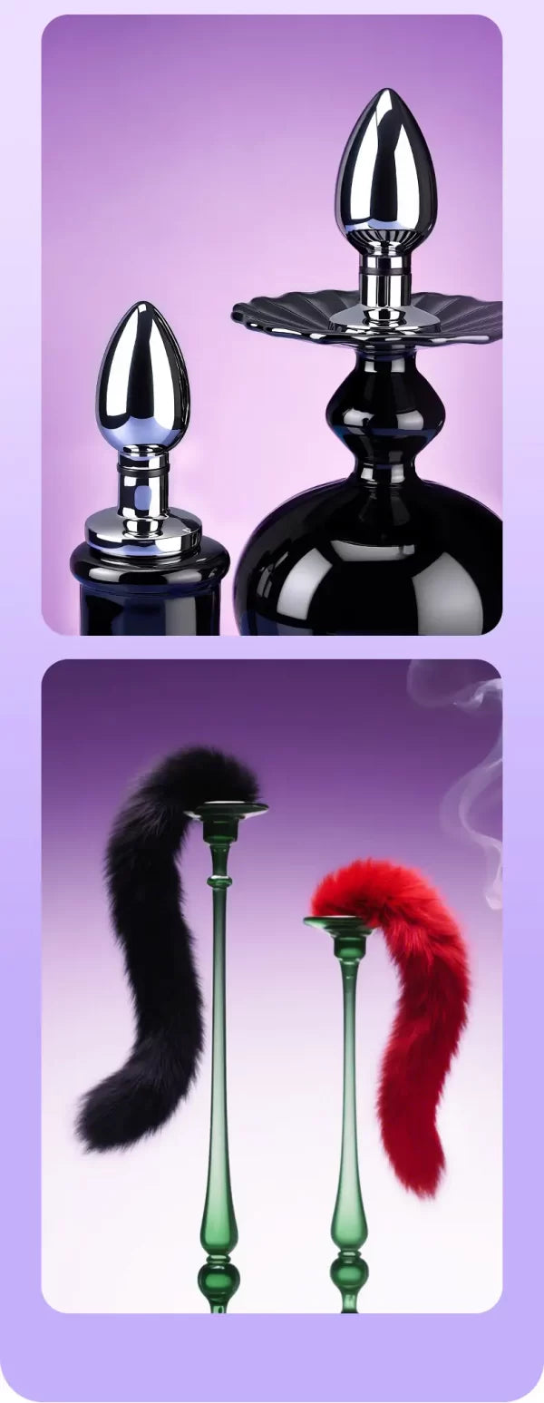 Electro Shock Butt Plug With Tail 3 Sizes