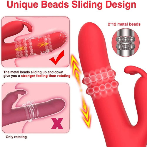 Elizabeth Rabbit Dildo 24 Beaded