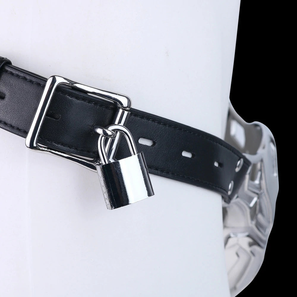 Lock Desire: Iron Skeleton & Cyber Shield Male Chastity Cages